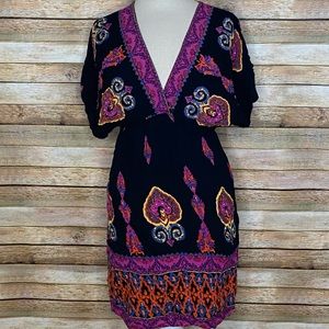 2b Bebe| Print Dress| Black Multi| Large